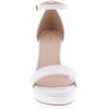 image:imageTOP Moda Asia1 Womens Platform Block Heel Sandals  35 Chunky Heel 1 Front Strap TwoPiece Bridal Wedding Party and Prom Shoes NonSlip Grip OutsoleWhite Pu