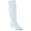 image:imageTOP Moda Data1 Womens Shoes Cute amp Comfort Round Toe Flat Heel Slouchy Mid Calf BootWhite Pu