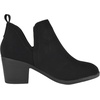 image:imageTOP Moda Women Ankle Boots Slipon Booties V Cut Sides Almond Toe Medium Stack Heel Zandra7Black Nubuck