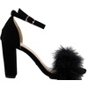image:imageTOP Moda Women Chunky Heels Ankle Strap Sandals with Fur KONNER30 BLACK 75