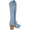 image:imageTOP Moda Women Knee High Boots Block High Heels Rhinestone Bling Glitter Side Zipper PointedToe IMOGEN38Blue Denim