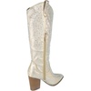 image:imageTOP Moda Women Knee High Boots Block High Heels Rhinestone Bling Glitter Side Zipper PointedToe IMOGEN38Gold