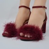 image:imageTOP Moda Womens Hannah1 Platform Chunky Heel Metallic Glitter Party Ankle Strap High Heel Sandal Wine Su 75