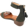 image:imageTOP Moda Womens Tassel Fringe Zip Back Block Heel SandalOlive