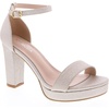image:imageTOP Moda Asia1 Womens Platform Block Heel Sandals  35 Chunky Heel 1 Front Strap TwoPiece Bridal Wedding Party and Prom Shoes NonSlip Grip OutsoleChampagne Glitter