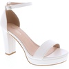 image:imageTOP Moda Asia1 Womens Platform Block Heel Sandals  35 Chunky Heel 1 Front Strap TwoPiece Bridal Wedding Party and Prom Shoes NonSlip Grip OutsoleWhite Pu