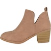 image:imageTOP Moda Women Ankle Boots Slipon Booties V Cut Sides Almond Toe Medium Stack Heel Zandra7Tan Nubuck