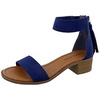 image:imageTOP Moda Womens Tassel Fringe Zip Back Block Heel SandalDark Blue