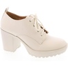 image:imageWomens Classic Lace Up Platform Chunky MidHeel Oxfords Dress Pump ShoesIvory Pu