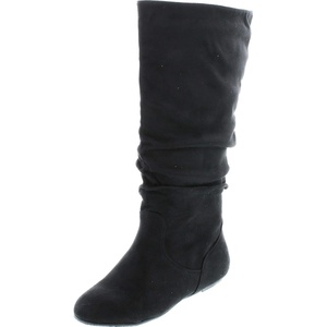 image:imageTOP Moda Data1 Womens Shoes Cute amp Comfort Round Toe Flat Heel Slouchy Mid Calf BootBlack Imsu