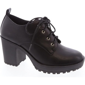 image:imageWomens Classic Lace Up Platform Chunky MidHeel Oxfords Dress Pump ShoesBlack Pu