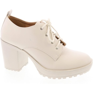 image:imageWomens Classic Lace Up Platform Chunky MidHeel Oxfords Dress Pump ShoesIvory Pu