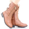 image:imageTOP Moda Pack 72 Womens Military Lace Up Buckle Combat BootsPremium Tan Pu