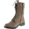 image:imageTOP Moda Pack 72 Womens Military Lace Up Buckle Combat BootsTaupe Suede