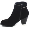 image:imageTOP Moda Tail4 Womens Zippper Trim Stacked Block Heel Ankle BootiesBlack