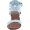 image:imageTOP Moda Vision75 Womens Ankle Wrap Adjustable Buckle Stacked Chunky Heel SandalLight Blue55