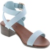 image:imageTOP Moda Vision75 Womens Ankle Wrap Adjustable Buckle Stacked Chunky Heel SandalLight Blue55