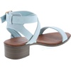 image:imageTOP Moda Vision75 Womens Ankle Wrap Adjustable Buckle Stacked Chunky Heel SandalLight Blue55