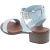 image:imageTOP Moda Vision75 Womens Ankle Wrap Adjustable Buckle Stacked Chunky Heel SandalLight Blue55