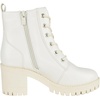image:imageTOP Moda Women Chunky Thick High Heels Combat Lug Sole Ankle Boots Platform Lace Up Booties Side ZipperIvory