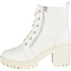 image:imageTOP Moda Women Chunky Thick High Heels Combat Lug Sole Ankle Boots Platform Lace Up Booties Side ZipperIvory