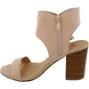 image:imageTOP Moda Womens Lace Up Side Troy1 Tassel Fringe Stacked Chunky Heel SandalBlush