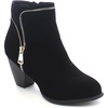 image:imageTOP Moda Tail4 Womens Zippper Trim Stacked Block Heel Ankle BootiesBlack