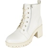 image:imageTOP Moda Women Chunky Thick High Heels Combat Lug Sole Ankle Boots Platform Lace Up Booties Side ZipperIvory