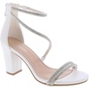 image:imageTOP Moda Womens Hannah27 Chunky Heel Metallic Glitter Party Ankle Strap High Heel Sandal White 10