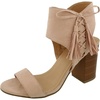 image:imageTOP Moda Womens Lace Up Side Troy1 Tassel Fringe Stacked Chunky Heel SandalBlush