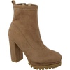 image:imageTOP Moda Womens Stretch Chunky Block Heel Ankle BootieTaupe Su