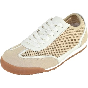 image:imageTOP Moda Women Mesh Sneakers Lightweight Breathable Casual Walking Shoes Suede Accents Gum Sole Carly1Beige