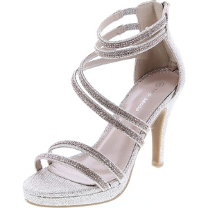 image:imageTOP Moda Womens Formal Rhinestone High Heel Sandal Ankle StrapChampagneInna65