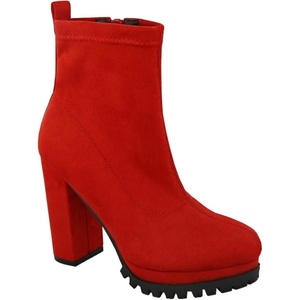 image:imageTOP Moda Womens Stretch Chunky Block Heel Ankle BootieRedsu