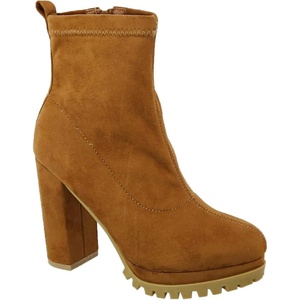image:imageTOP Moda Womens Stretch Chunky Block Heel Ankle BootieTan Su