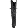 image:imageTOP Moda Women Knee High Boots Back Lace Flat Heel Side Zipper Round ToeBlack Pu