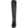 image:imageTOP Moda Women Knee High Boots Back Lace Flat Heel Side Zipper Round ToeBlack Pu