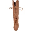 image:imageTOP Moda Women Knee High Boots Back Lace Flat Heel Side Zipper Round ToeTan