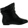 image:imageTOP Moda Womens Ankle Booties Buckle Mid Calf Buckle Slouch Flat Heel Strap Fashion Shoes Black PU New 65