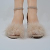 image:imageTOP Moda Womens Hannah1 Platform Chunky Heel Metallic Glitter Party Ankle Strap High Heel Sandal Taupe Su Fur 65