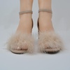 image:imageTOP Moda Womens Hannah1 Platform Chunky Heel Metallic Glitter Party Ankle Strap High Heel Sandal Taupe Su Fur 8