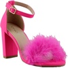 image:imageTOP Moda Konner 30 Womens Feather Fur Chunky Heel Sandals Nubuck Hot Pink 8