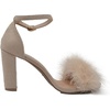 image:imageTOP Moda Womens Hannah1 Platform Chunky Heel Metallic Glitter Party Ankle Strap High Heel Sandal Taupe Su Fur 65