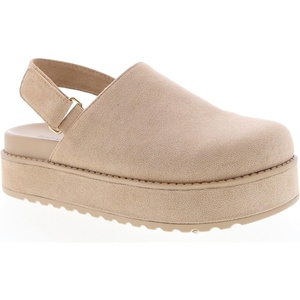 image:imageTOP Moda Reno1 Womens Mule Clogs Adjustable Strap Slip on Shoes Soft Faux Suede Upper Fall SandalsBeige Suede