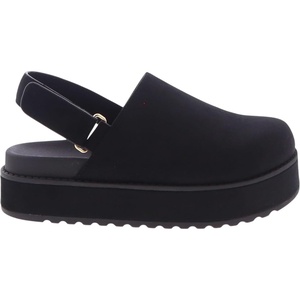 image:imageTOP Moda Reno1 Womens Mule Clogs Adjustable Strap Slip on Shoes Soft Faux Suede Upper Fall SandalsBlack Suede