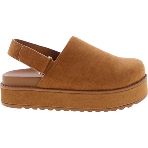 image:imageTOP Moda Reno1 Womens Mule Clogs Adjustable Strap Slip on Shoes Soft Faux Suede Upper Fall SandalsTan Suede