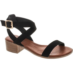 image:imageTOP Moda Womens Vision75 Ankle Wrap Adjustable Buckle Stacked Chunky Heel SandalBlack6 Black Nb