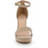 image:imageTOP Moda Asia1 Womens Platform Block Heel Sandals  35 Chunky Heel 1 Front Strap TwoPiece Bridal Wedding Party and Prom Shoes NonSlip Grip OutsoleRose Gold Glitter