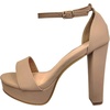 image:imageTOP Moda Platform High Heel Open Toe Dress Sandal Over the Toe StrapTan