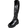 image:imageTOP Moda Women Chunky Block Knee High Boots High Heel Wedge Platform Side Zipper Jazz8Black Patent